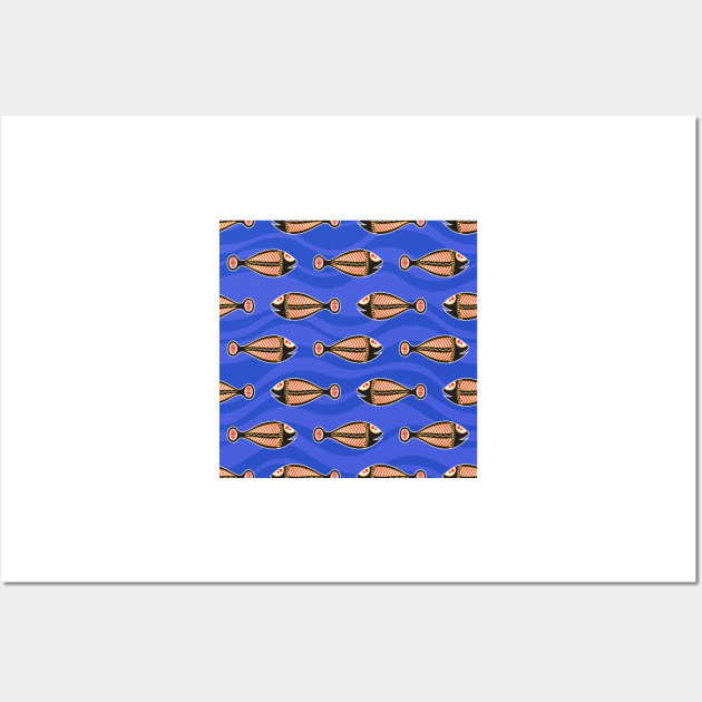 Abstract aboriginal art fish Pattern Wall Art by bougieFire